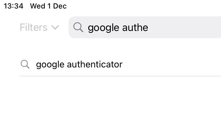 Type google authenticator in the search and choose it from the search options